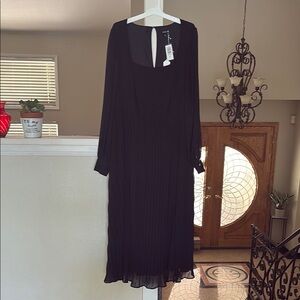 Torrid Blue Scoop Neck Bishop Sleeve Dress